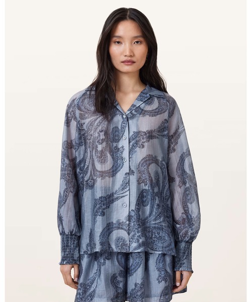 ブラウス シャツ ISLA PRINTED LONG SLEEVE SHIRT | ISLA プリント 長袖 シャツ レディース