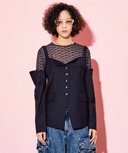 MAISON SPECIAL / 長袖ブラウス/FREE/ポリエステル/BLK/21222315104 MAISON SPECIAL（メゾンスペシャル） 長袖ブラウス FREE ブラック