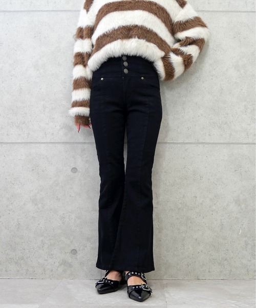 FUN ジーンズ デニム デニムパンツ デニムフレアーパンツ レディース