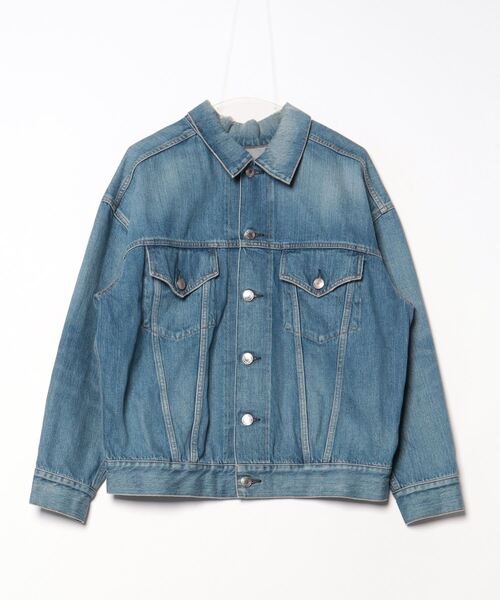 HYKE 濃い青 デニムジャケット レディース 送料無料】BALLOON SLEEVE DENIM