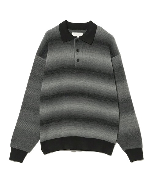BEAMS GOLF グラデーション長袖セーター 新品未使用】BEAMS GOLF セーター 黒・ベージュ グラデーション 【公式