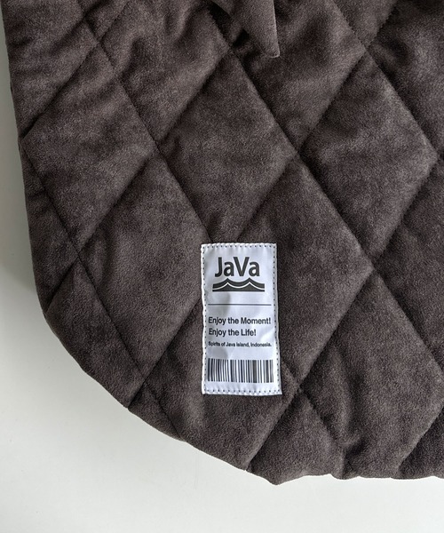 Java トートバッグ 「JaVaジャバ コラボ」大容量！ふわもち素材♪スウェードライクキルティングトートバッグ（チャームフック付き ...