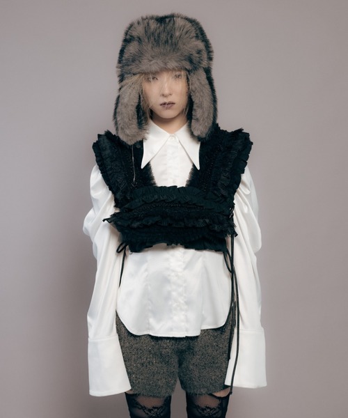 Carmelo ベスト ジレ Ange frill vest レディース メンズ : ZOZOTOWN