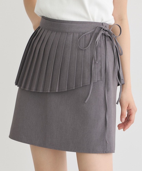安価ファッション - SOEJU ラッププリーツスカート チャコール S SOEJU