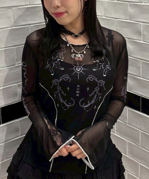 CandyStripper トップス3点セット Candy Stripper tシャツ TATTOO LACE SHEER トップス レディース