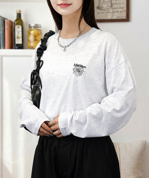 Candlestick tシャツ ゆったり 着やすい モード フラワー ラメ刺繍