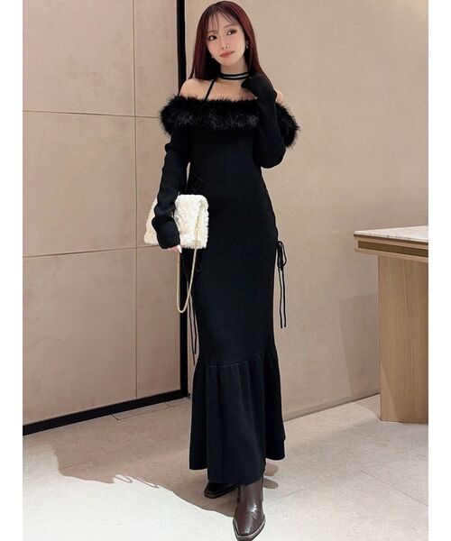 RESEXXY（リゼクシー） ワンピース フェイクファートリムニット