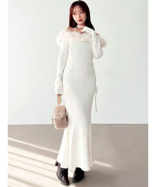 RESEXXY（リゼクシー） ワンピース フェイクファートリムニット