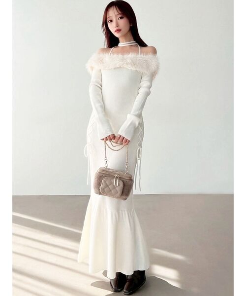 RESEXXY（リゼクシー） ワンピース フェイクファートリムニット