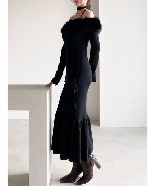 RESEXXY（リゼクシー） ワンピース フェイクファートリムニット