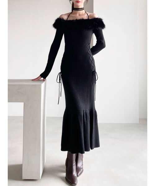 RESEXXY（リゼクシー） ワンピース フェイクファートリムニット