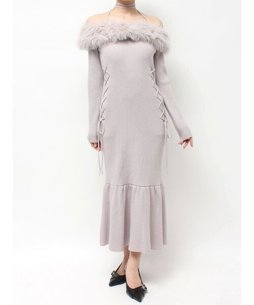 RESEXXY（リゼクシー） ワンピース フェイクファートリムニット