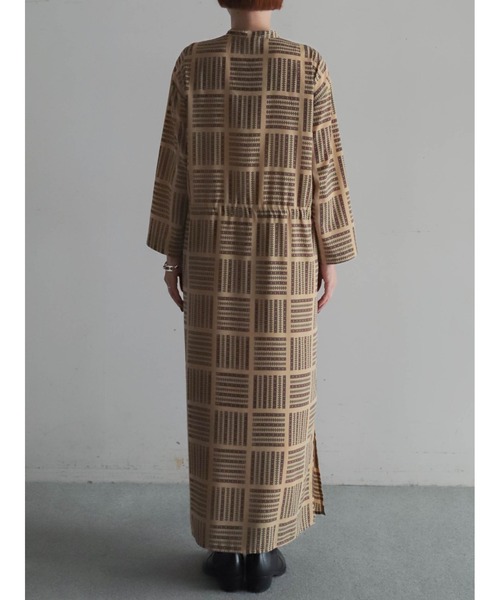 ヴィンテージスカーフプリントスタンドネックワンピース　フィルデフェール FIL DE FER（フィルデフェール） ワンピース ヴィンテージスカーフPT