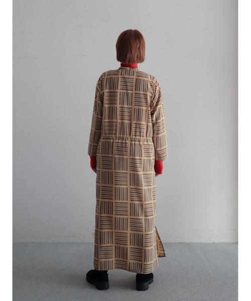 ヴィンテージスカーフプリントスタンドネックワンピース　フィルデフェール FIL DE FER（フィルデフェール） ワンピース ヴィンテージスカーフPT