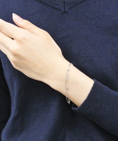 プラチナpt850 2連 デザイン ブレスレット 17cm ヴァンドーム青山 プラチナpt850 2連 デザイン ブレスレット 17cm ヴァンドーム青山