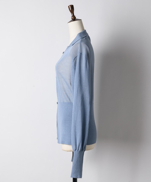 GIUNON ニットカーディガン FREE ブルー レディース : ZOZOTOWN Yahoo