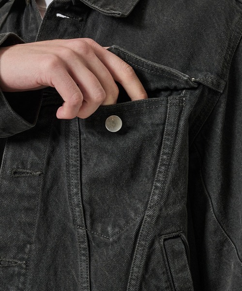 デニムジャケット gジャン 「NVRFRGT」3D TRUCKER JACKET メンズの画像