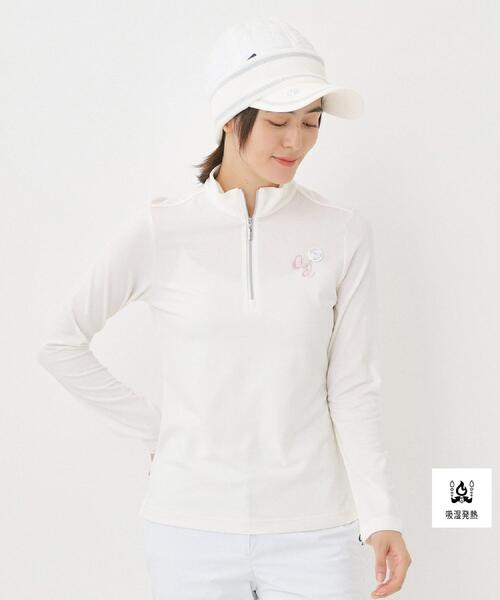 【新品タグ付】adabat ハーフジップ 長袖 カットソー ゴルフウェア S adabat（アダバット） tシャツ 「吸湿発熱」ハーフジップ長袖モック