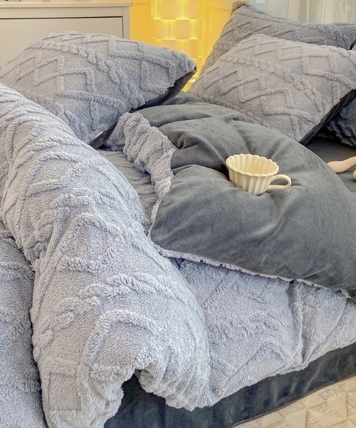 ミルクフリース寝具4点セット・AB面両面ふわふわ／冬用・キングサイズ ミルクフリース寝具4点セット・AB面両面ふわふわ／冬用・キングサイズ