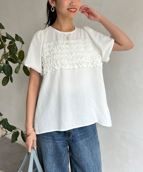 「Chez toi」 半袖ブラウス FREE ブラック レディース_画像3