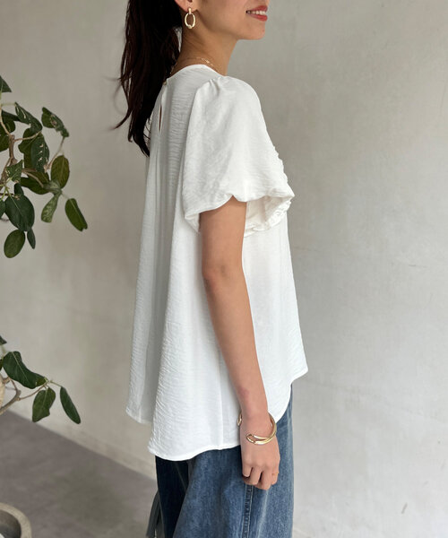 「Chez toi」 半袖ブラウス FREE ブラック レディース_画像5