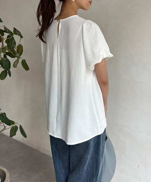 「Chez toi」 半袖ブラウス FREE ブラック レディース_画像6