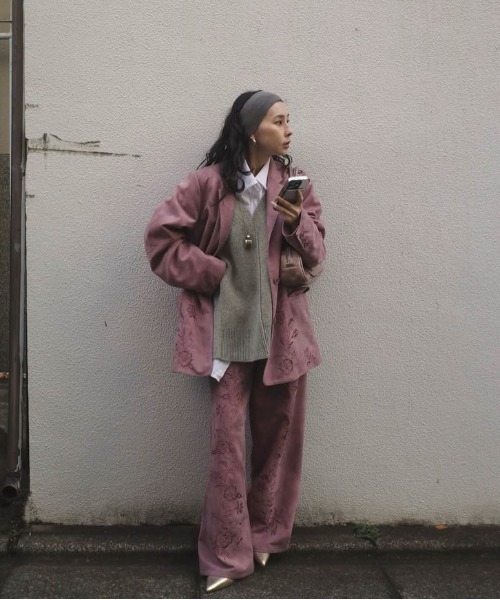Ameri（アメリ） ワイドパンツ パンツ SYNTHETIC SUEDE EMBROIDERY
