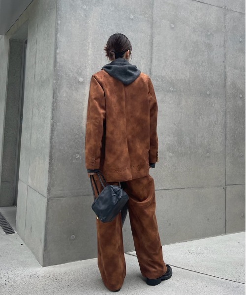 Ameri（アメリ） パンツ SYNTHETIC SUEDE EMBROIDERY PANTS レディース