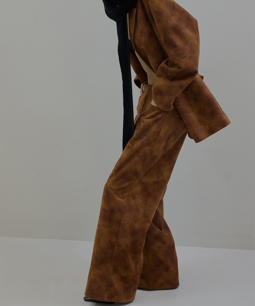 Ameri（アメリ） ワイドパンツ パンツ SYNTHETIC SUEDE EMBROIDERY