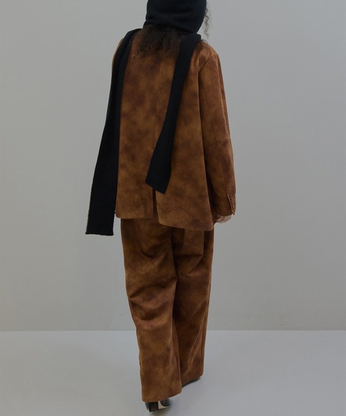 Ameri（アメリ） ワイドパンツ パンツ SYNTHETIC SUEDE EMBROIDERY