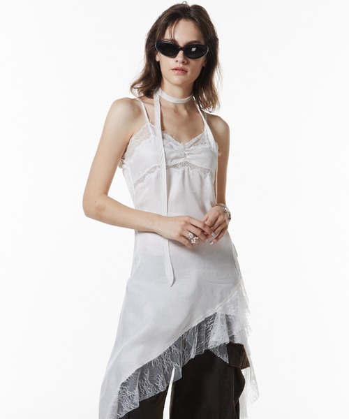 JOSE MOON/ ASYMMETRY LACE DRESS ホワイト ASYMMETRY LACE DRESS – JOSEMOON