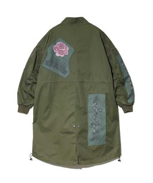 ScoLar（スカラー） ブルゾン アウター アップリケ ロングブルゾン