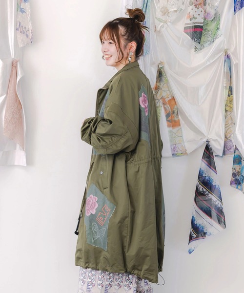 ScoLar（スカラー） ブルゾン アウター アップリケ ロングブルゾン