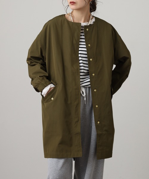 OMNES（オムネス） ノーカラーコート コート 撥水加工フィッシュテール