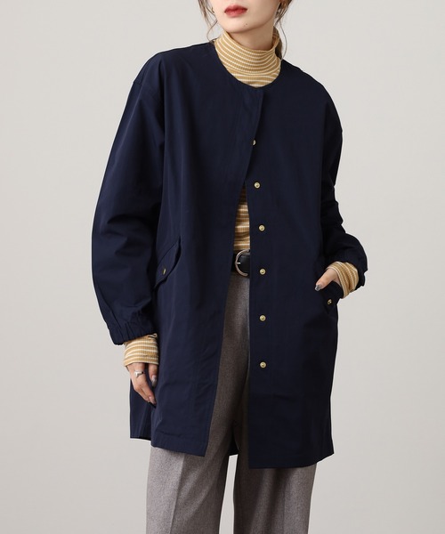 OMNES（オムネス） ノーカラーコート コート 撥水加工フィッシュテール