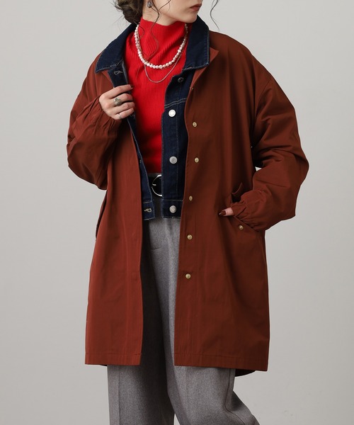 OMNES（オムネス） ノーカラーコート コート 撥水加工フィッシュテール