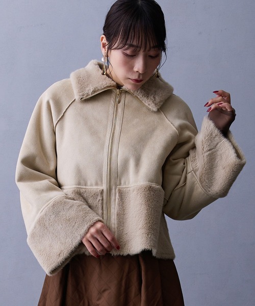 NICOLE white（ニコルホワイト） ブルゾン アウター フェイクムートン