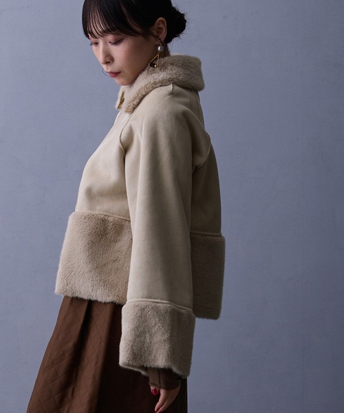 NICOLE white（ニコルホワイト） ブルゾン アウター フェイクムートン