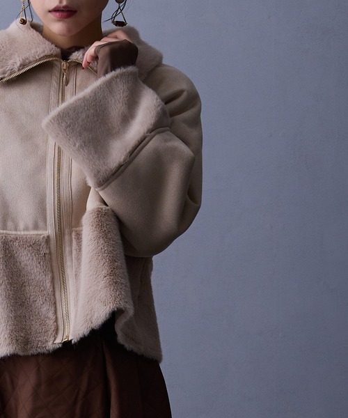 NICOLE white（ニコルホワイト） ブルゾン アウター フェイクムートン