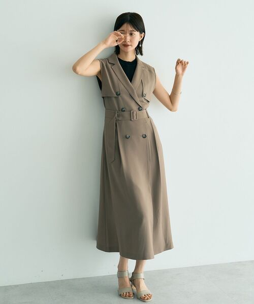 「YECCA VECCA」 ノースリーブワンピース FREE ブラウン レディース_画像3