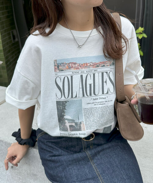 「DISCOAT」 半袖Tシャツ FREE ホワイト系その他2 レディース_画像2