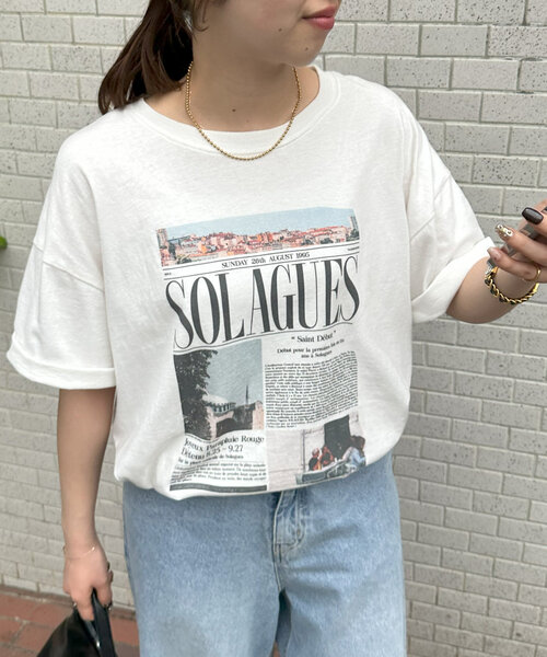 「DISCOAT」 半袖Tシャツ FREE ホワイト系その他2 レディース_画像6
