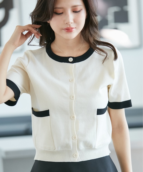 「visage」 ニットカーディガン FREE ホワイト レディース_画像6