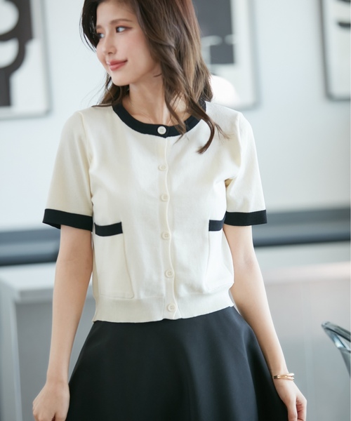 「visage」 ニットカーディガン FREE ホワイト レディース_画像8