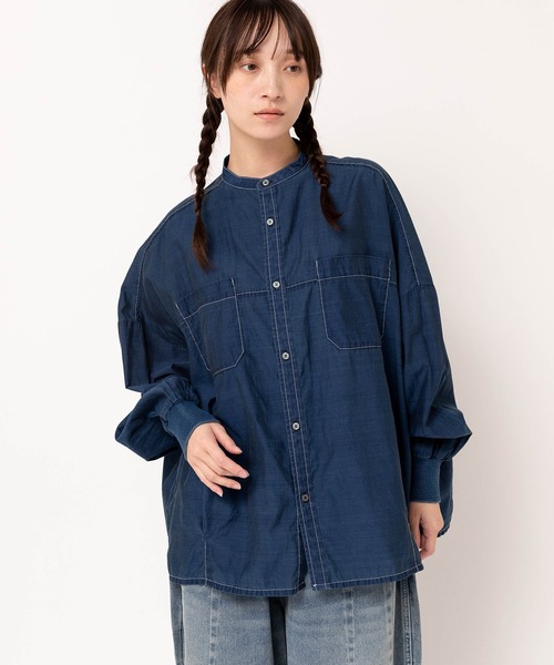 URCH RNA ブラウス シャツ B2934 シアーデニムBIGシャツ レディース