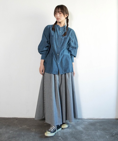 URCH RNA ブラウス シャツ B2934 シアーデニムBIGシャツ レディース