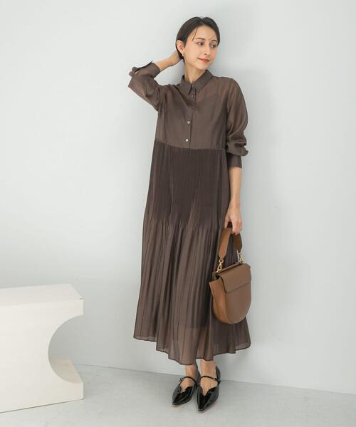 ワンピース プリーツロングシャツワンピース : ZOZOTOWN Yahoo!店