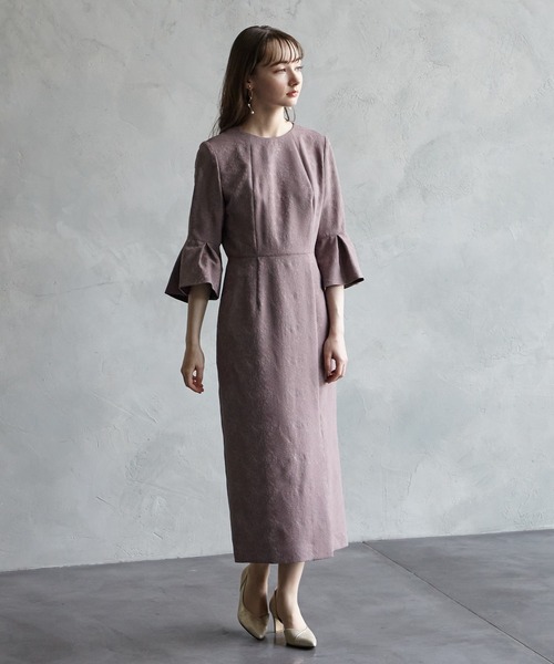 「AIMER」 7分袖ワンピース MEDIUM ネイビー レディース_画像5