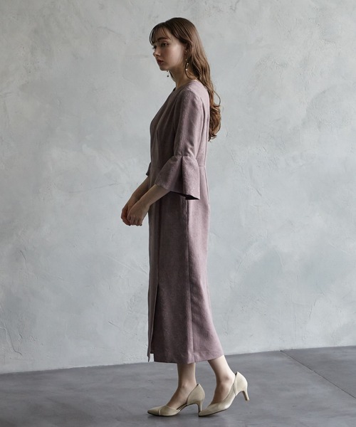 「AIMER」 7分袖ワンピース MEDIUM ネイビー レディース_画像6