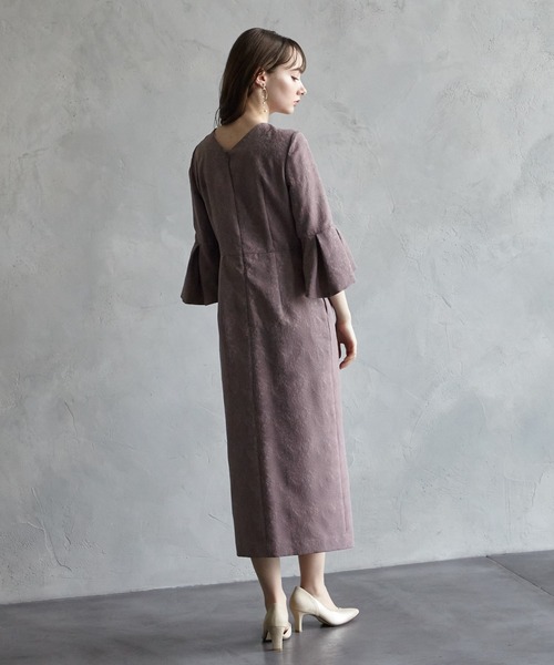 「AIMER」 7分袖ワンピース MEDIUM ネイビー レディース_画像7